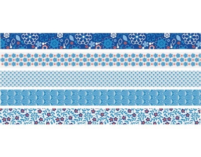 Heyda Washi Tape Blumen mini blau