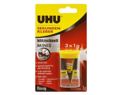 UHU Sekundenkleber blitzschnell Minis 3x1g