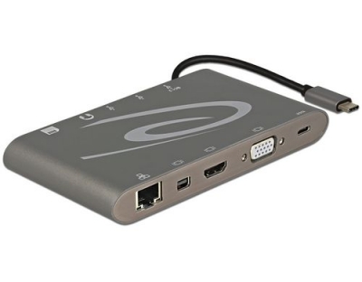 Delock Dockingstation USB3.1-C, dunkelgrau