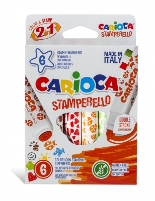 Carioca Fasermaler inkl. Stempel Stamperell