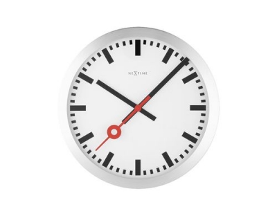 NexTime Wanduhr Station gebürstet 34.8cm