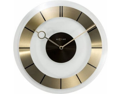 NexTime Wanduhr Retro Gold