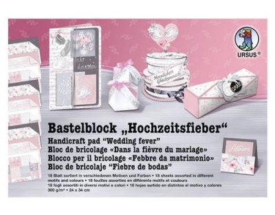 URSUS Designpapier Bastelblock Hochzeit