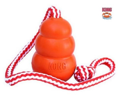 Kong Aqua, Ø 9 cm + 50 cm, orange, 117 g