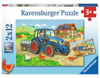 Puzzle Baustelle und Bauernhof