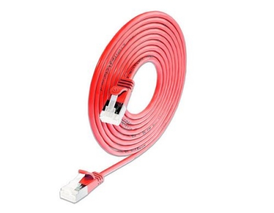 Slim Wirewin Patchkabel: U/FTP, 10cm, rot