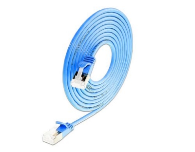 Slim Wirewin Patchkabel: U/FTP, 10cm, blau