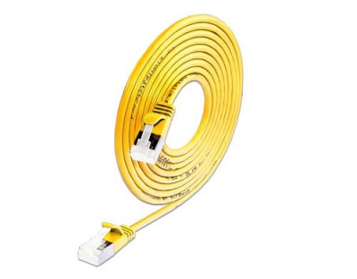 Slim Wirewin Patchkabel: U/FTP, 10cm, gelb