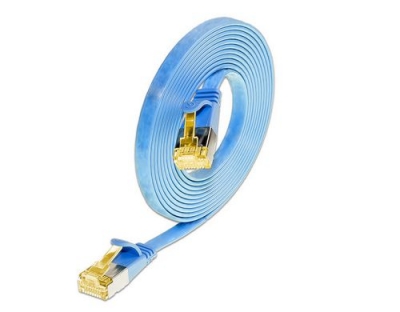 Slim Wirewin Patchkabel: U/FTP, 10cm, blau