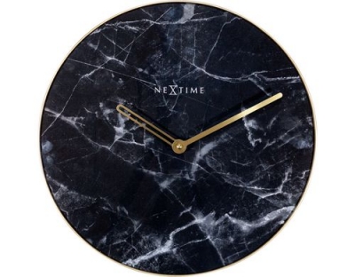 NexTime Wanduhr Marble schwarz