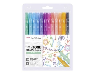 Tombow TwinTone Fasermaler Pastell 12er