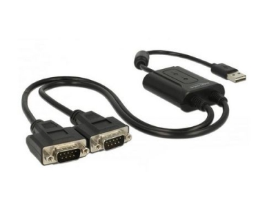 Delock Adapter USB-A>2x Seriell DB9 RS-232
