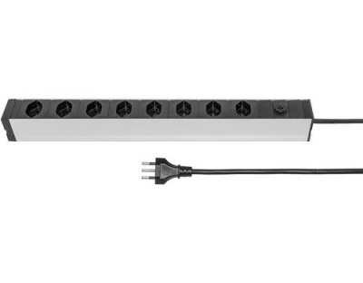 Steckdosenleiste 19, 8xT13, Typ12, ALU