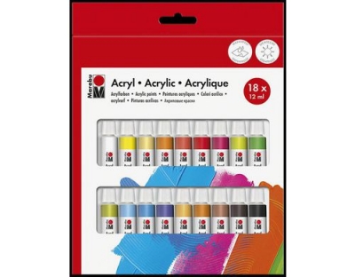 Marabu Acrylfarben Set 18 x 12 ml