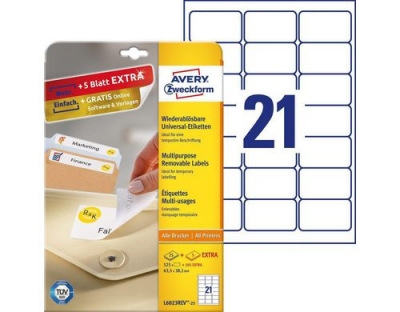 Avery Zweckform Etiketten stick+Lift, weiss