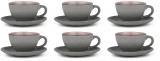 Bitz Kaffeetasse 240ml 6er Set Grau/Pink