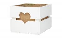 Holz Zollhaus Dekokiste mit Herzauschnitt
