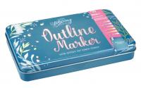 Outline Marker Set, 6 Stifte, 10 Postkarten