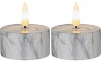 Star Trading LED Teelicht 2er Flame Marble