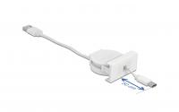 Delock Easy 45 USB-A-C Ausrollkabel, weiss