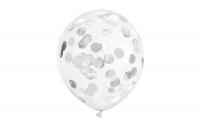 Partydeco Ballon Konfetti rund silber