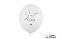 Partydeco Ballons Just Married, weiss/gold