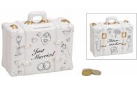 Spardose Koffer Just married aus Keramik