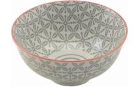 Haynan Schale grau 12 cm, Rand rot