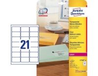 Avery Adress Etiketten transparent L7560