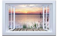 Dameco LED Bild Canvas Fenster auf Steg