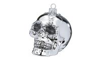 Inge Weihnachtskugel Totenkopf, Silber