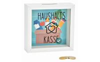 Spardose Haushaltskasse aus Holz/Glas