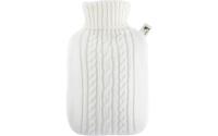 Frosch Wärmflasche PVC Strickbezug weiss