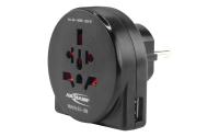 Ansmann Reisestecker World to EU + USB