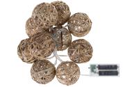 COCON Stroh-Rattan-Kugel Lichterkette
