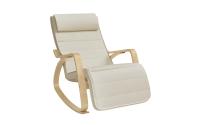 Songmics Schaukelstuhl Birkenholz, Beige