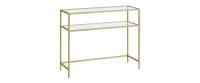Vasagle Konsolentisch Gold, Metall, Glas