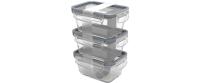 Rotho Set Kühlschrankdose Glas CLIC&LOCK