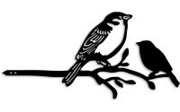 Wallxpert Gartenstecker Vogel auf Zweig