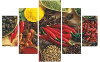 Wallxpert Bild Zauber der Gewürze 5-teilig