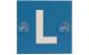 L-Schild mit Saugnäpfen,