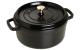 Staub Cocotte 22cm, rund, Schwarz,
