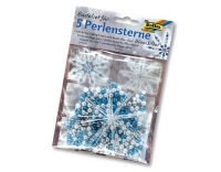 Folia Perlensterne blau/silber/perlweiss