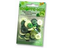 Folia Knöpfe-Mix Ton in Ton grün