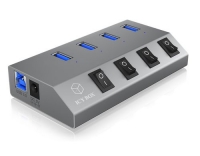 ICY BOX IB-HUB1405, silber, 4x USB3.0 Hub