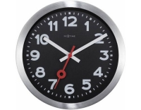 NexTime Wanduhr Station Schwarz 35cm
