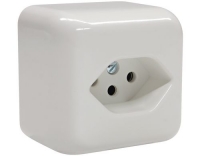 Steffen Steckdose 1xT13, AP, weiss