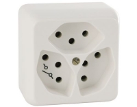 Steffen Steckdose 3xT13G, AP, weiss