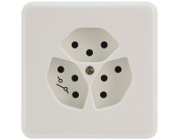 Steffen Steckdose 3xT13G, UP, weiss