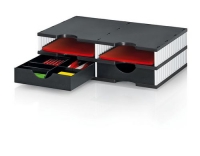 Styrodoc duo SET: 4 Fächer weiss / schwarz